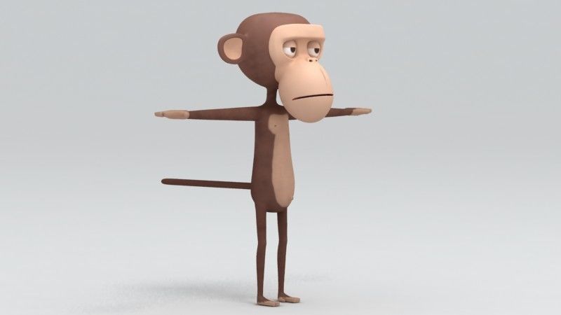 Cartoon monkey 3D model_5