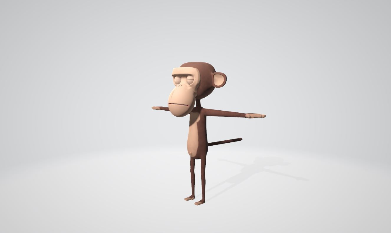 Cartoon monkey 3D model_7