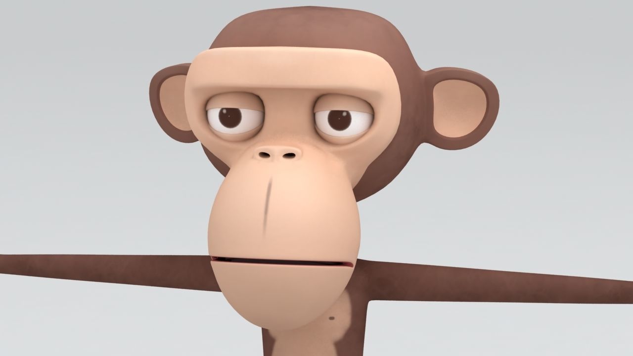 Cartoon monkey 3D model_4
