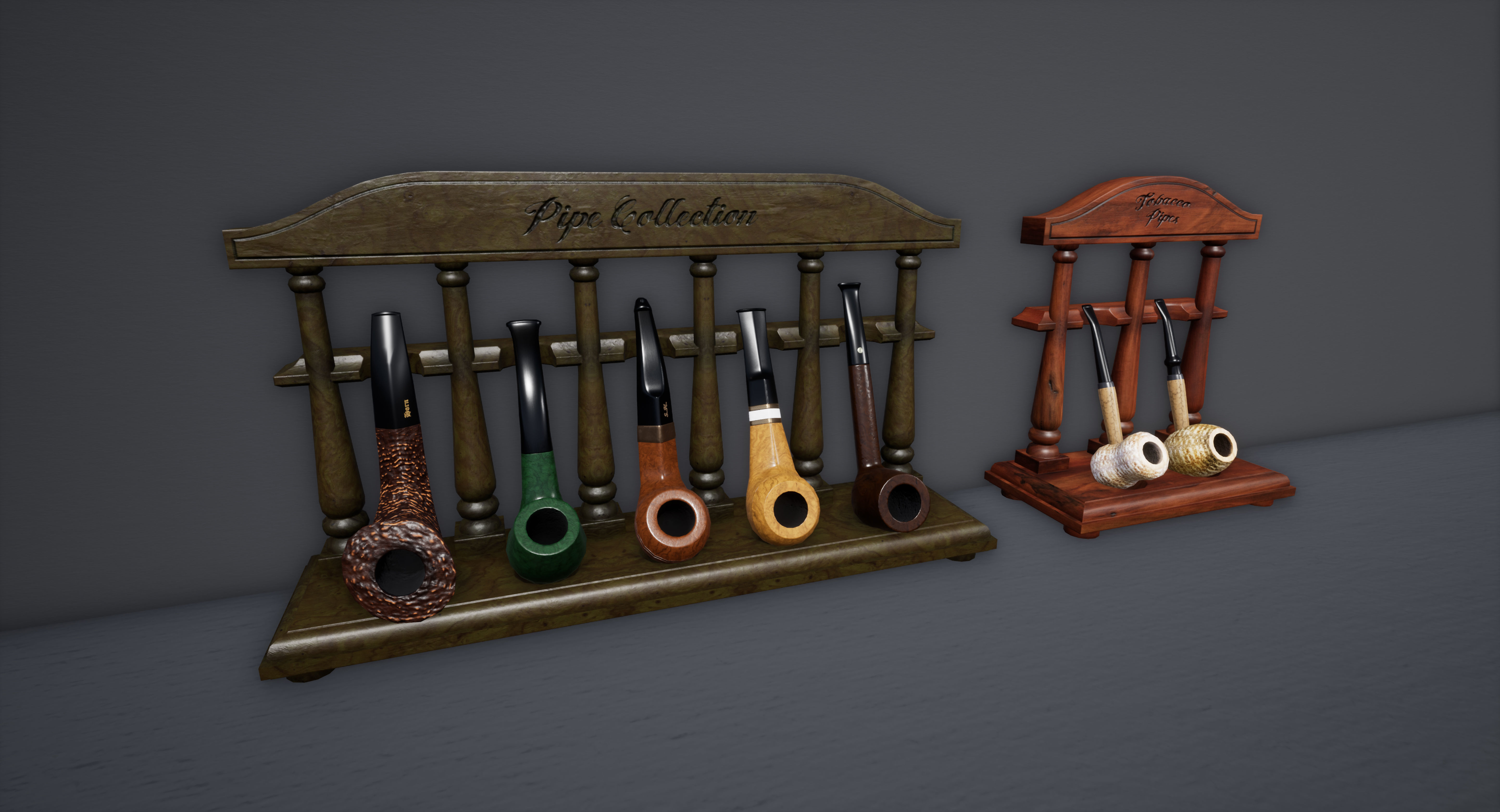 UE4 Pipe Smoking Set Low-poly 3D model_26