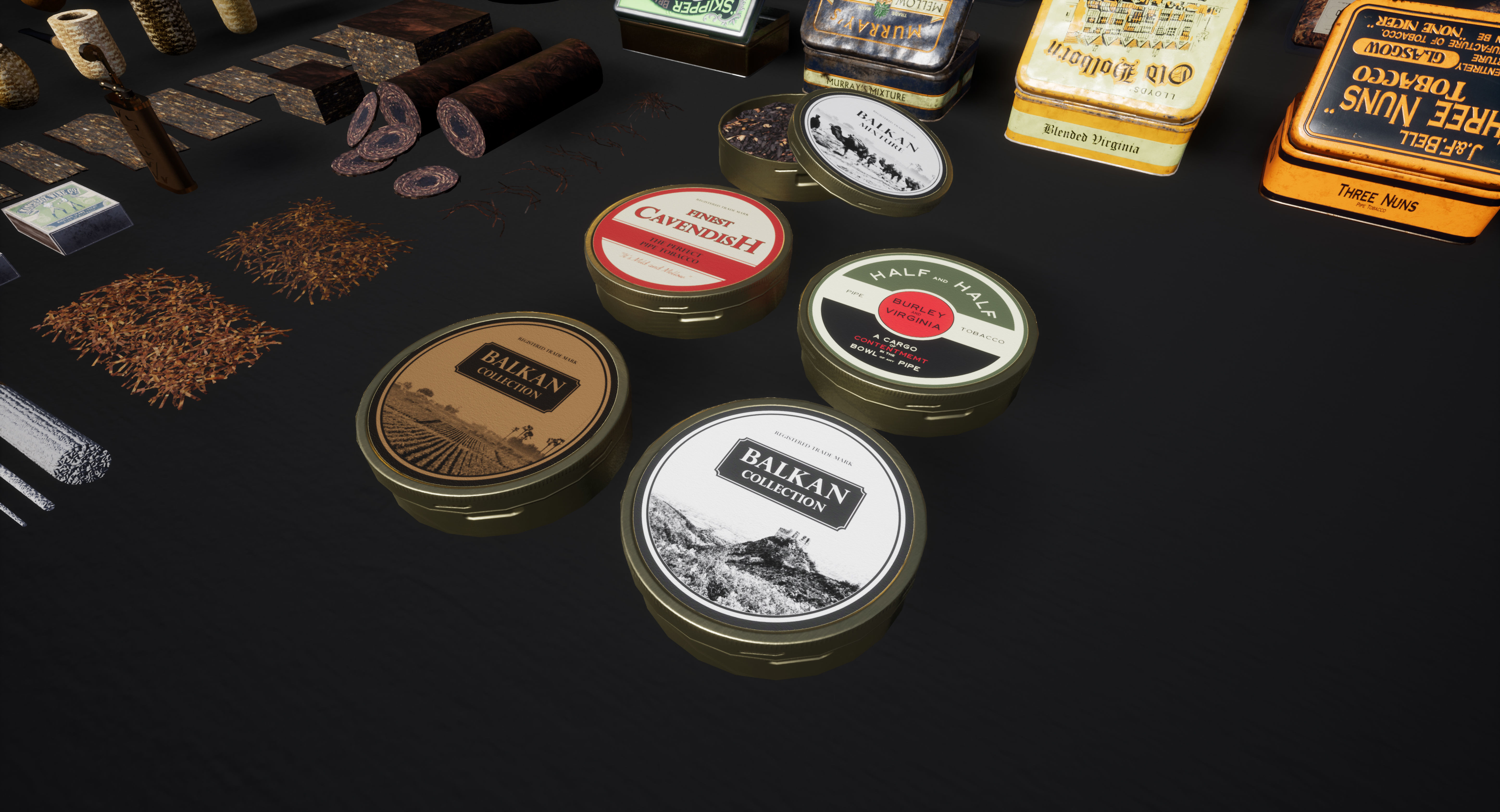 UE4 Pipe Smoking Set Low-poly 3D model_21