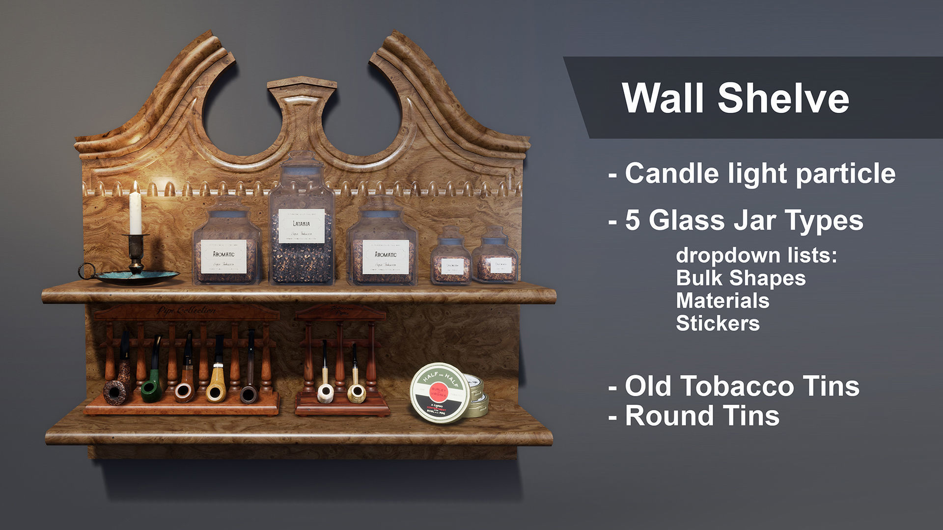 UE4 Pipe Smoking Set Low-poly 3D model_5