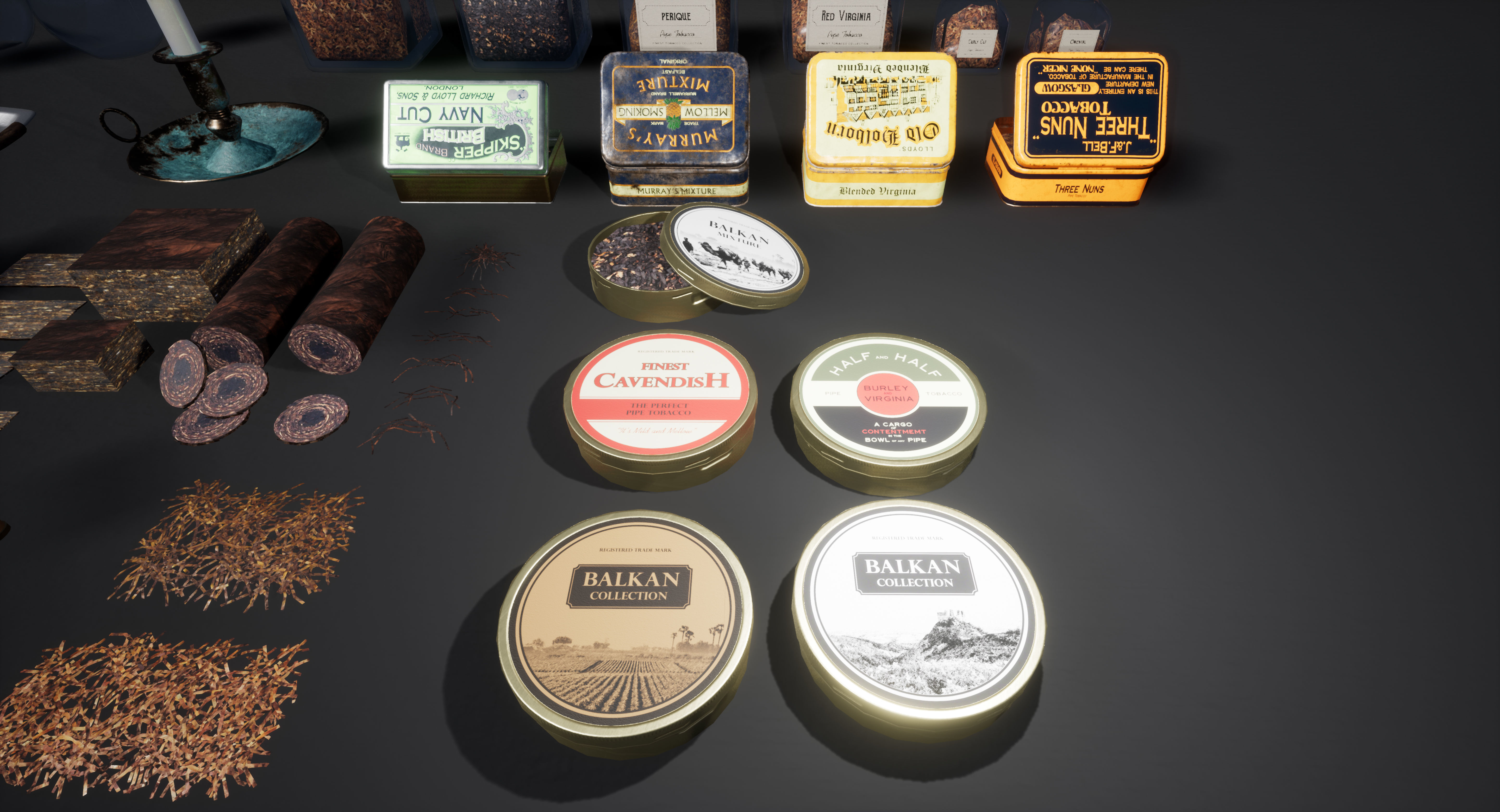 UE4 Pipe Smoking Set Low-poly 3D model_22