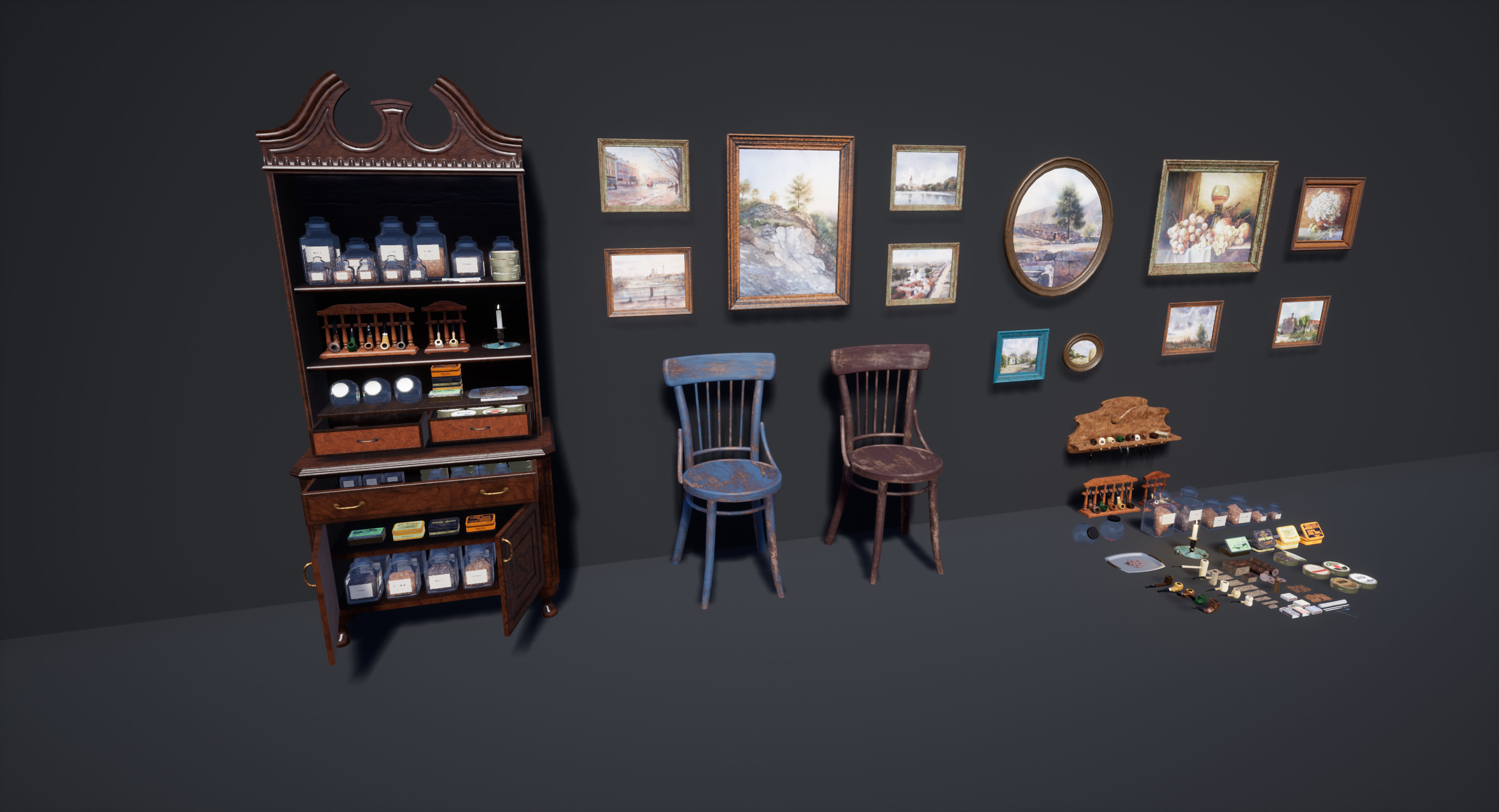 UE4 Pipe Smoking Set Low-poly 3D model_13