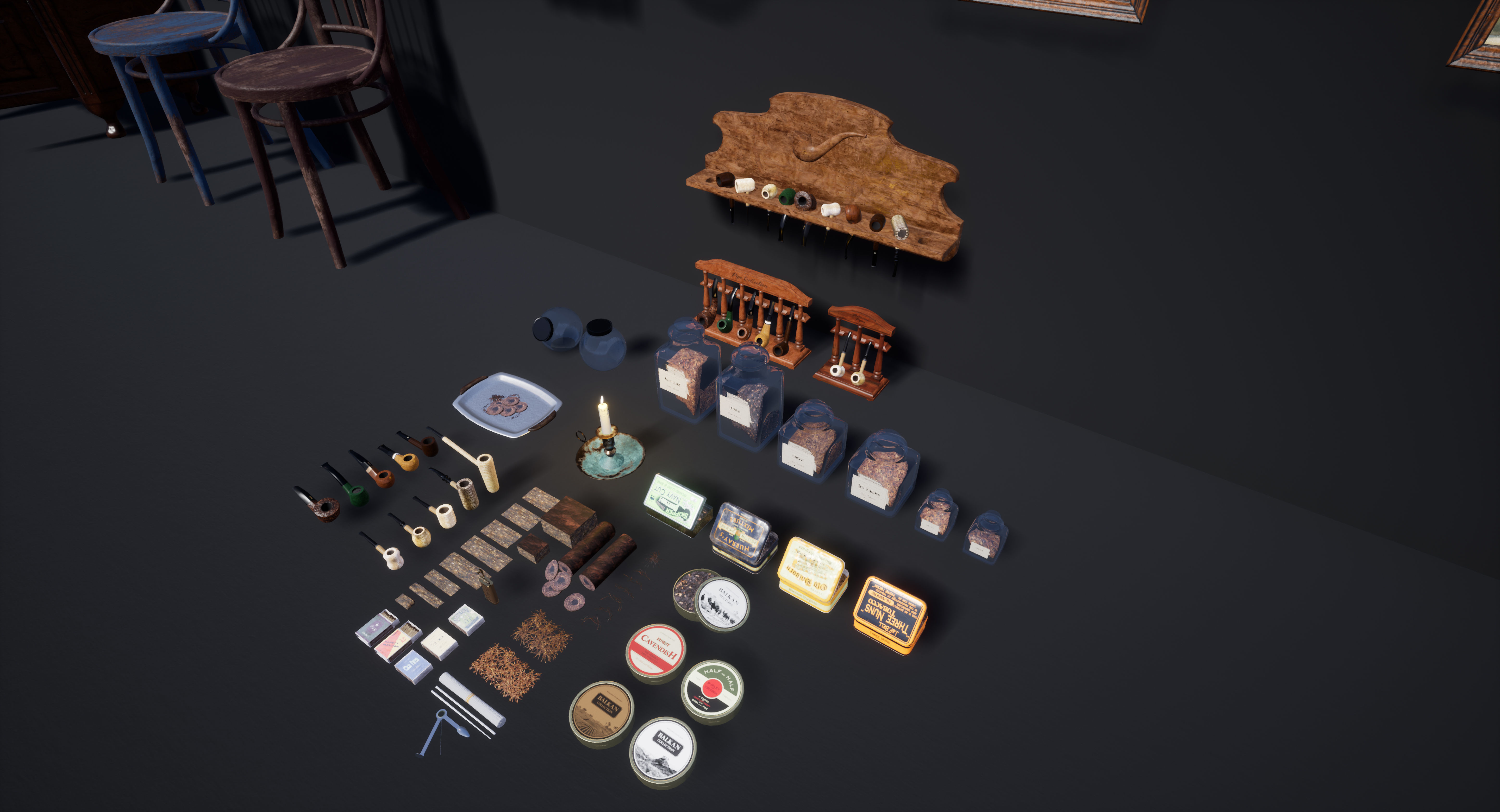 UE4 Pipe Smoking Set Low-poly 3D model_18