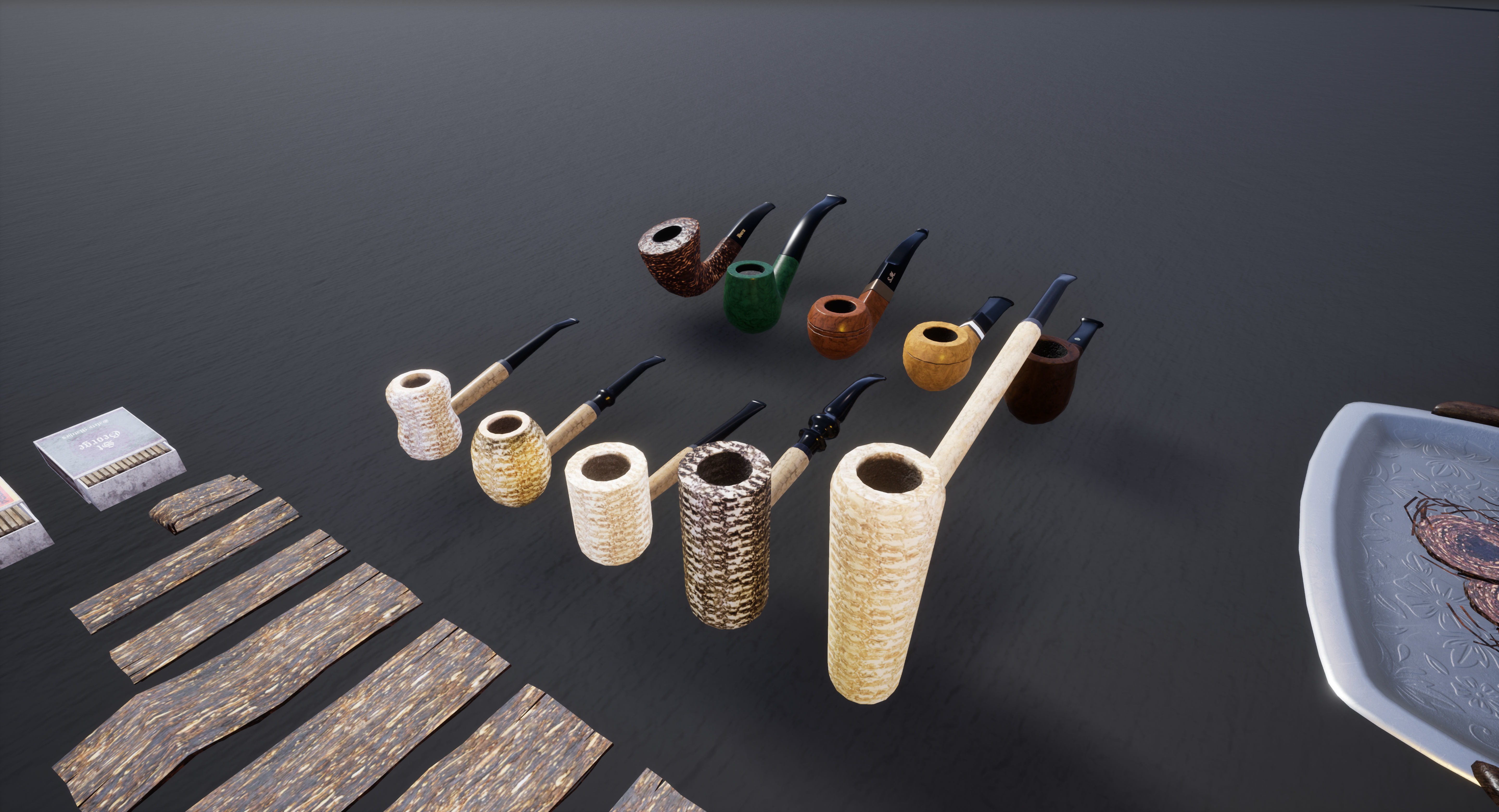 UE4 Pipe Smoking Set Low-poly 3D model_19