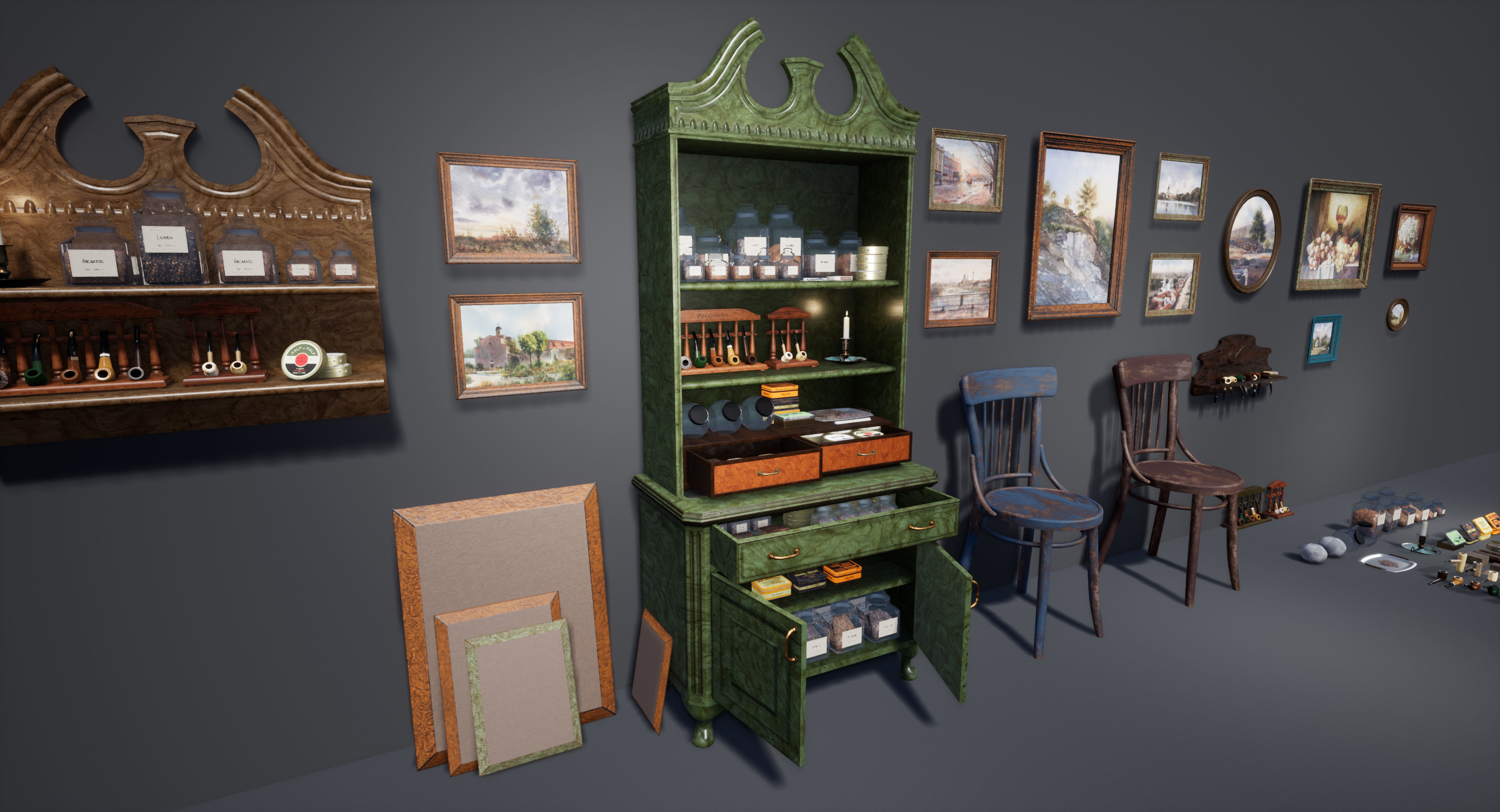 UE4 Pipe Smoking Set Low-poly 3D model_16