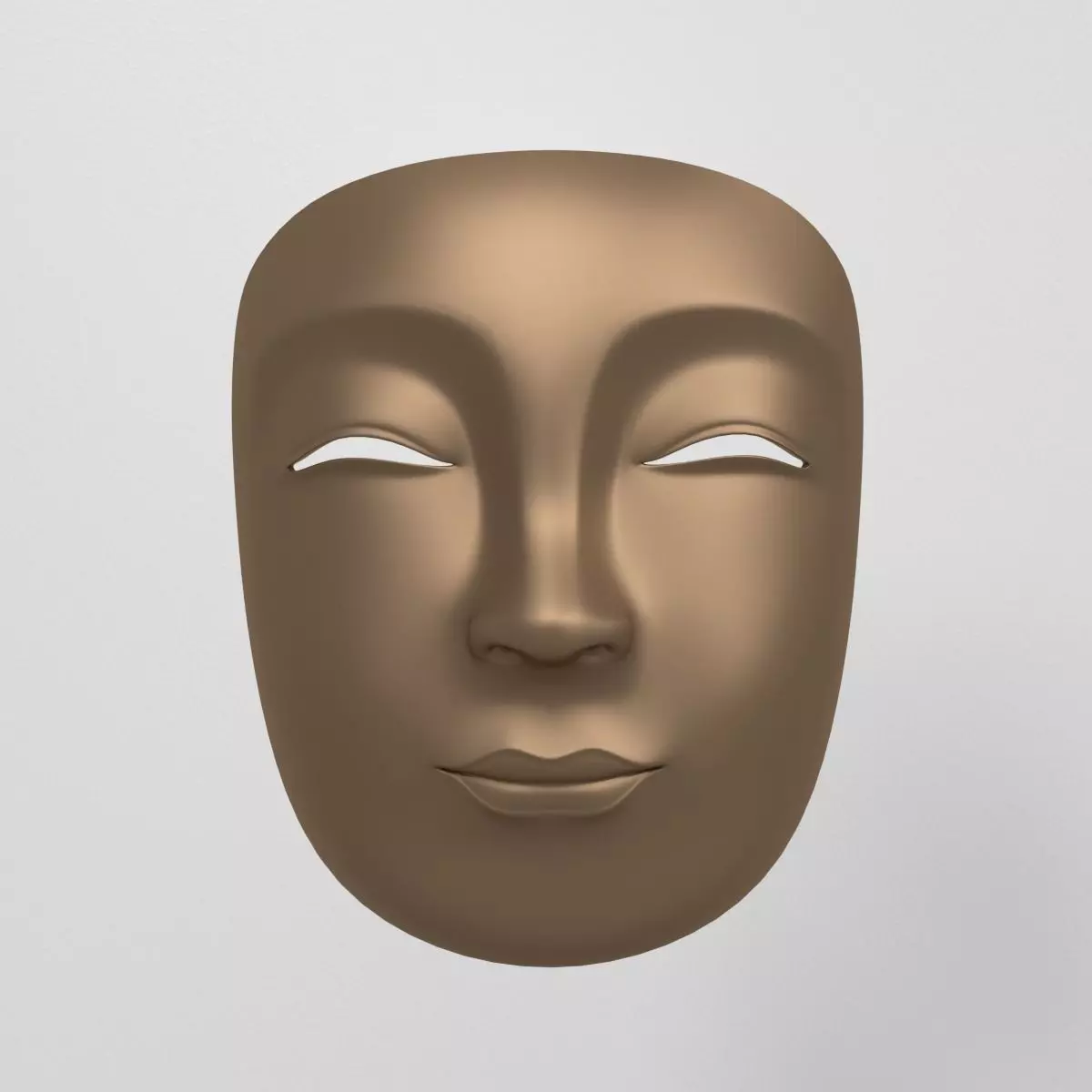 Japanese Woman Mask Low-poly 3D model_0