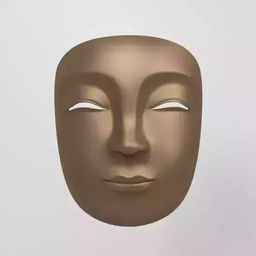 Japanese Woman Mask Low-poly 3D model