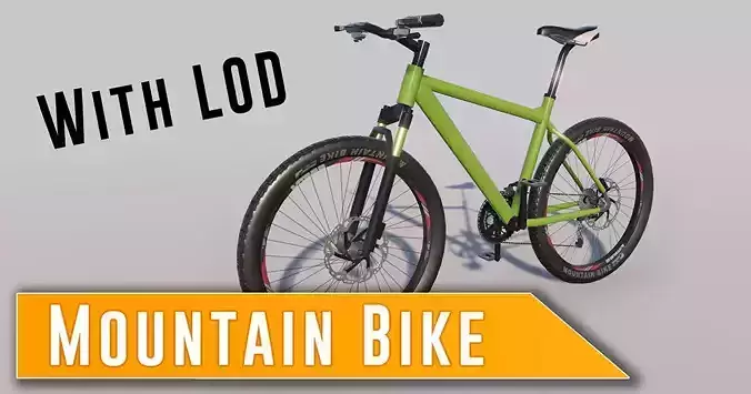 Mountain Bike with LOD Low-poly 3D model