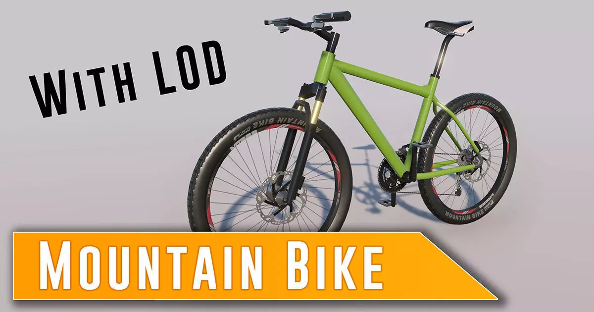 Mountain Bike with LOD Low-poly 3D model
