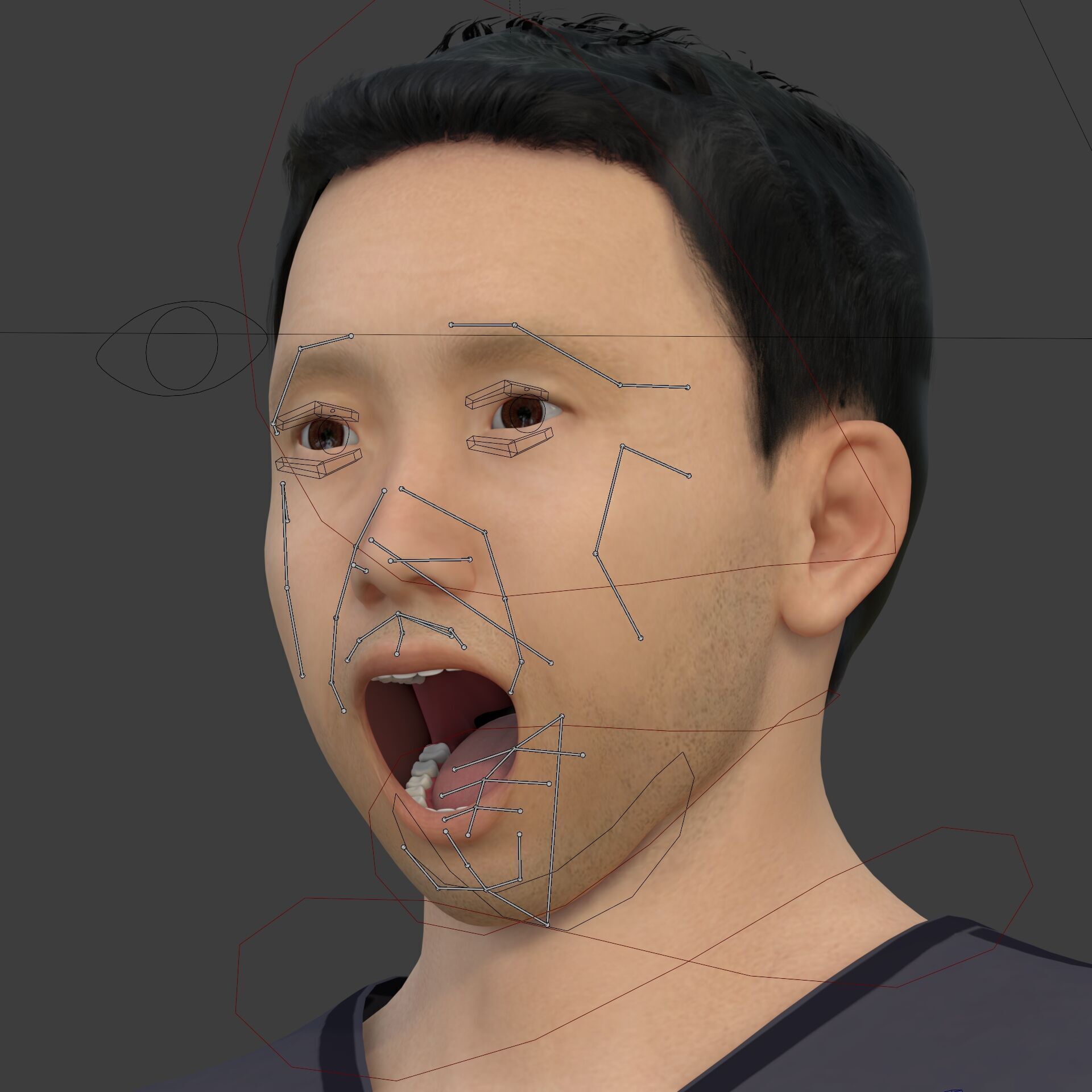 Asian Man With Casual Clothes -- Rigged Low-poly 3D model_6