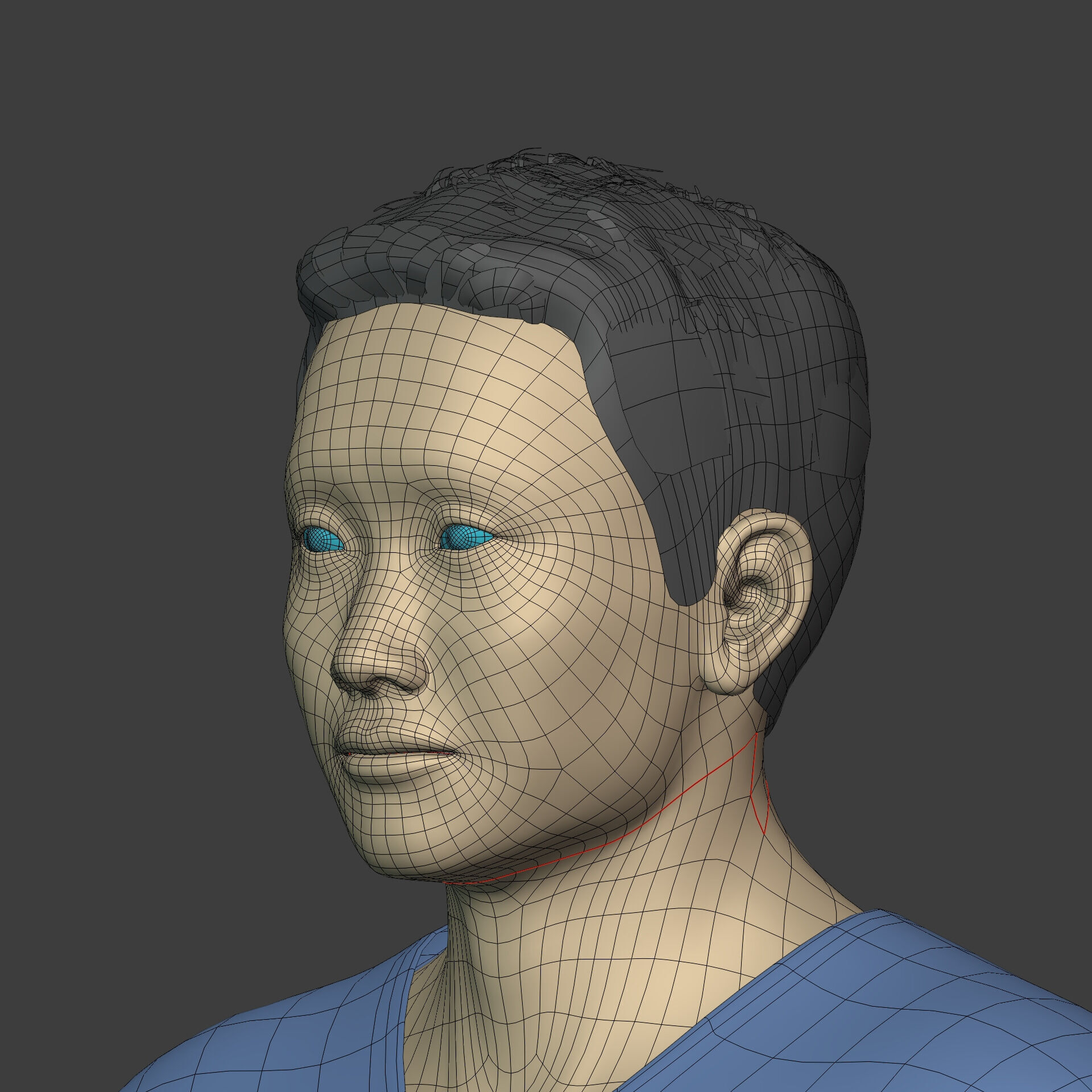 Asian Man With Casual Clothes -- Rigged Low-poly 3D model_25