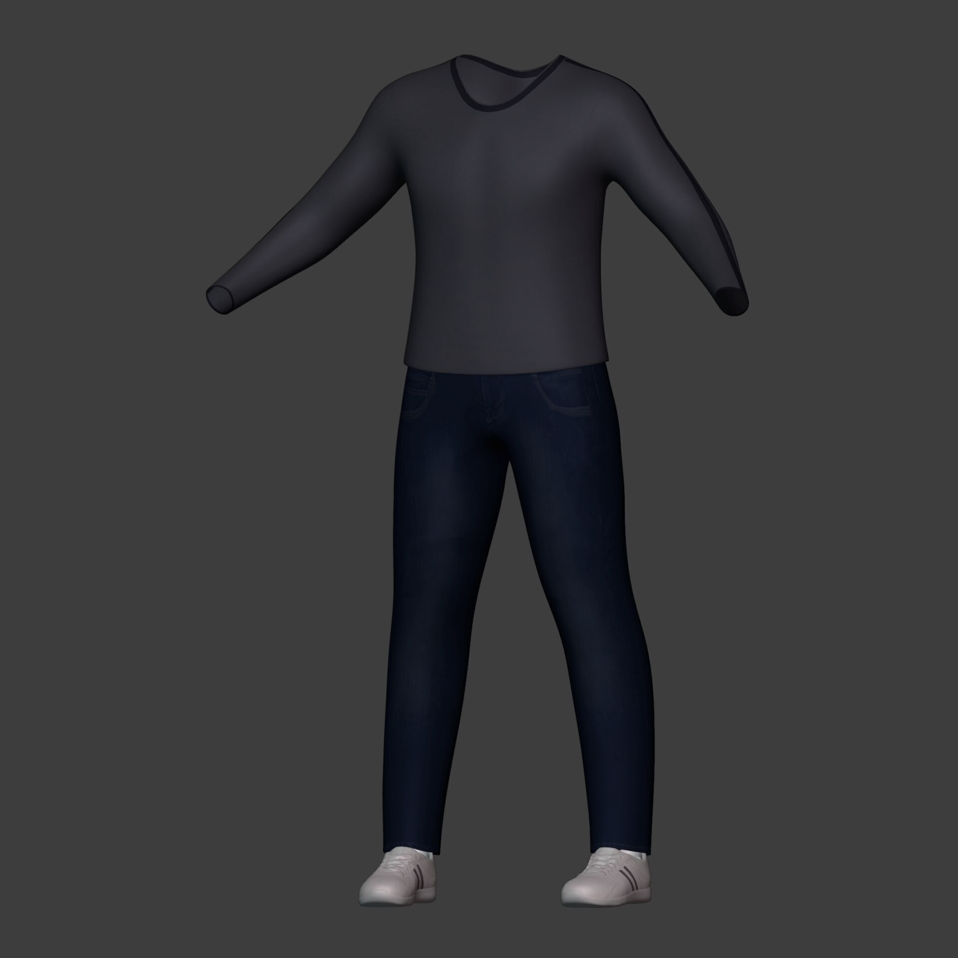 Asian Man With Casual Clothes -- Rigged Low-poly 3D model_17