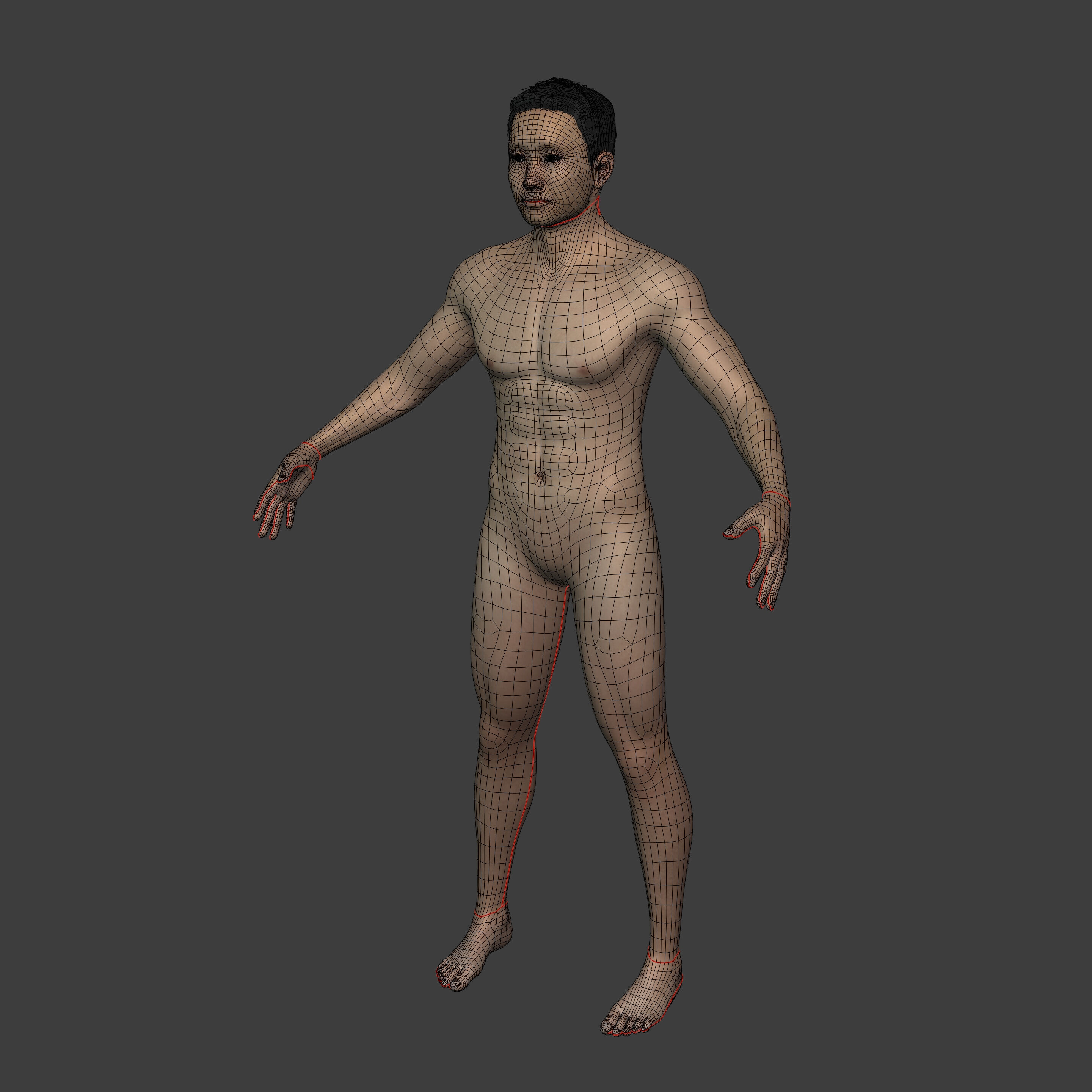 Asian Man With Casual Clothes -- Rigged Low-poly 3D model_11