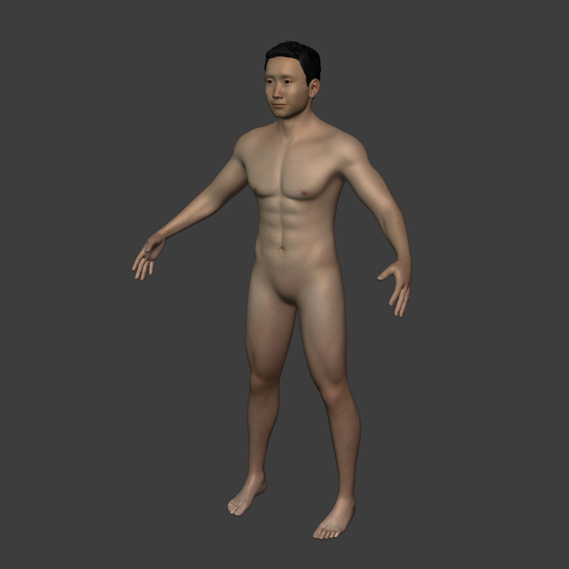 Asian Man With Casual Clothes -- Rigged Low-poly 3D model_10
