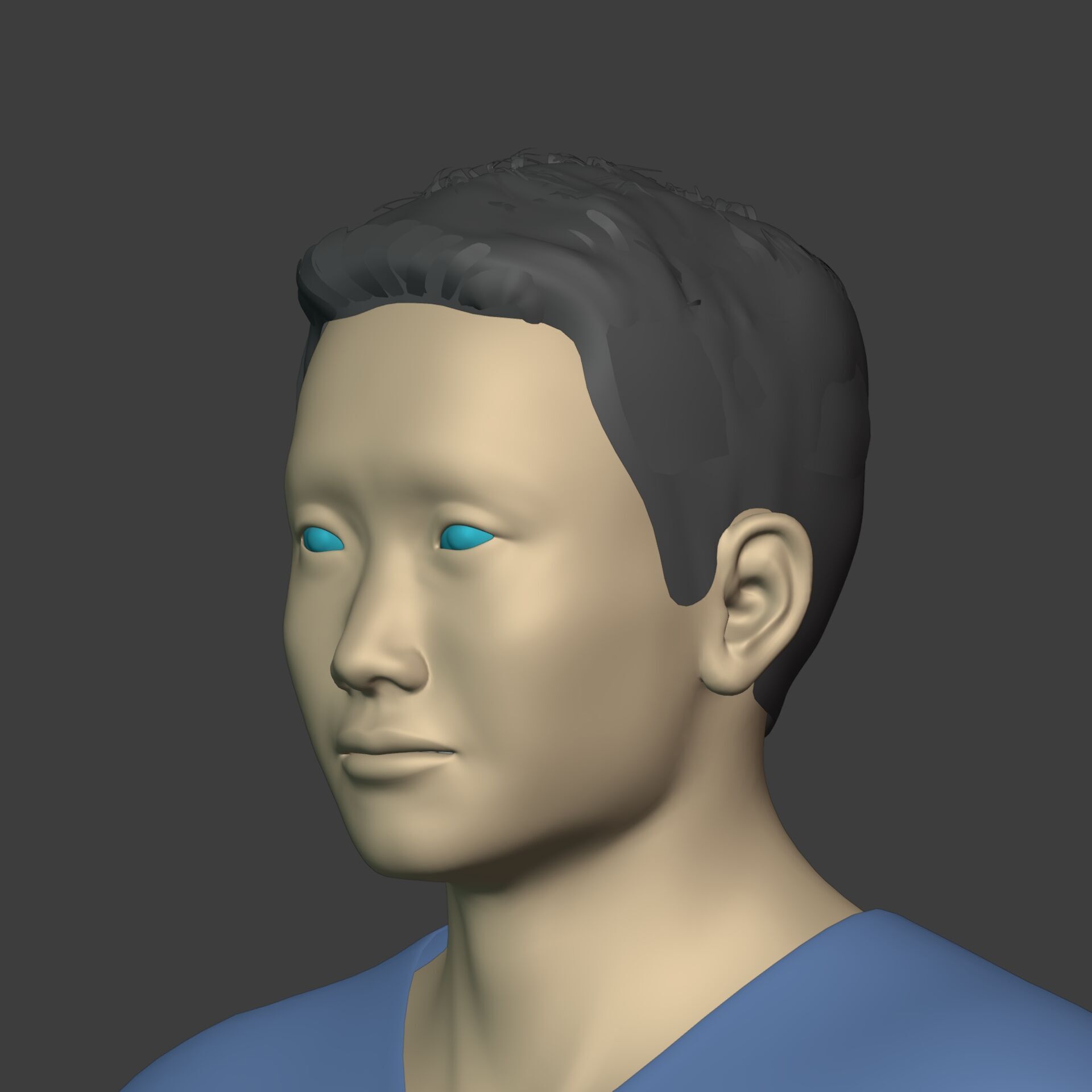 Asian Man With Casual Clothes -- Rigged Low-poly 3D model_24