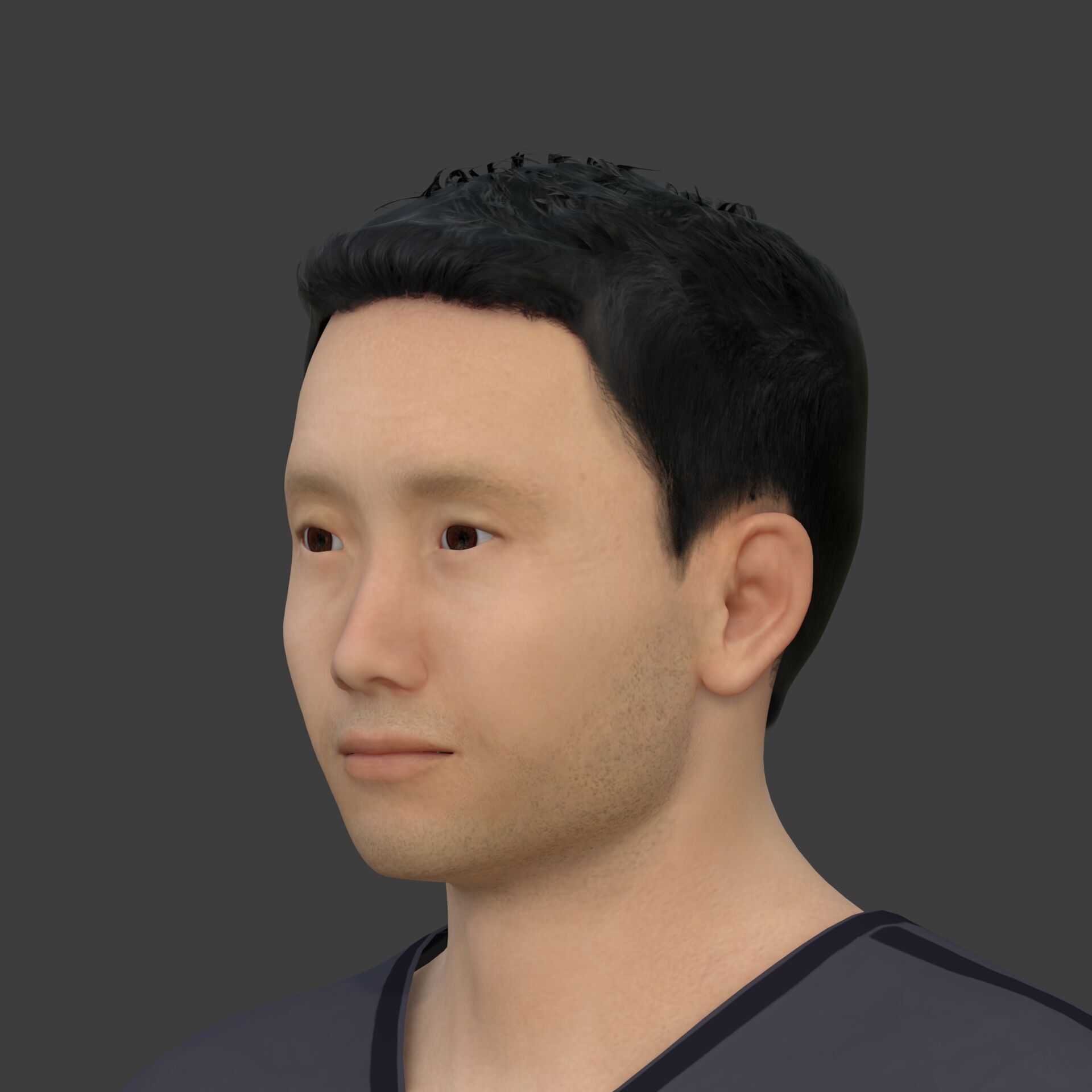 Asian Man With Casual Clothes -- Rigged Low-poly 3D model_22