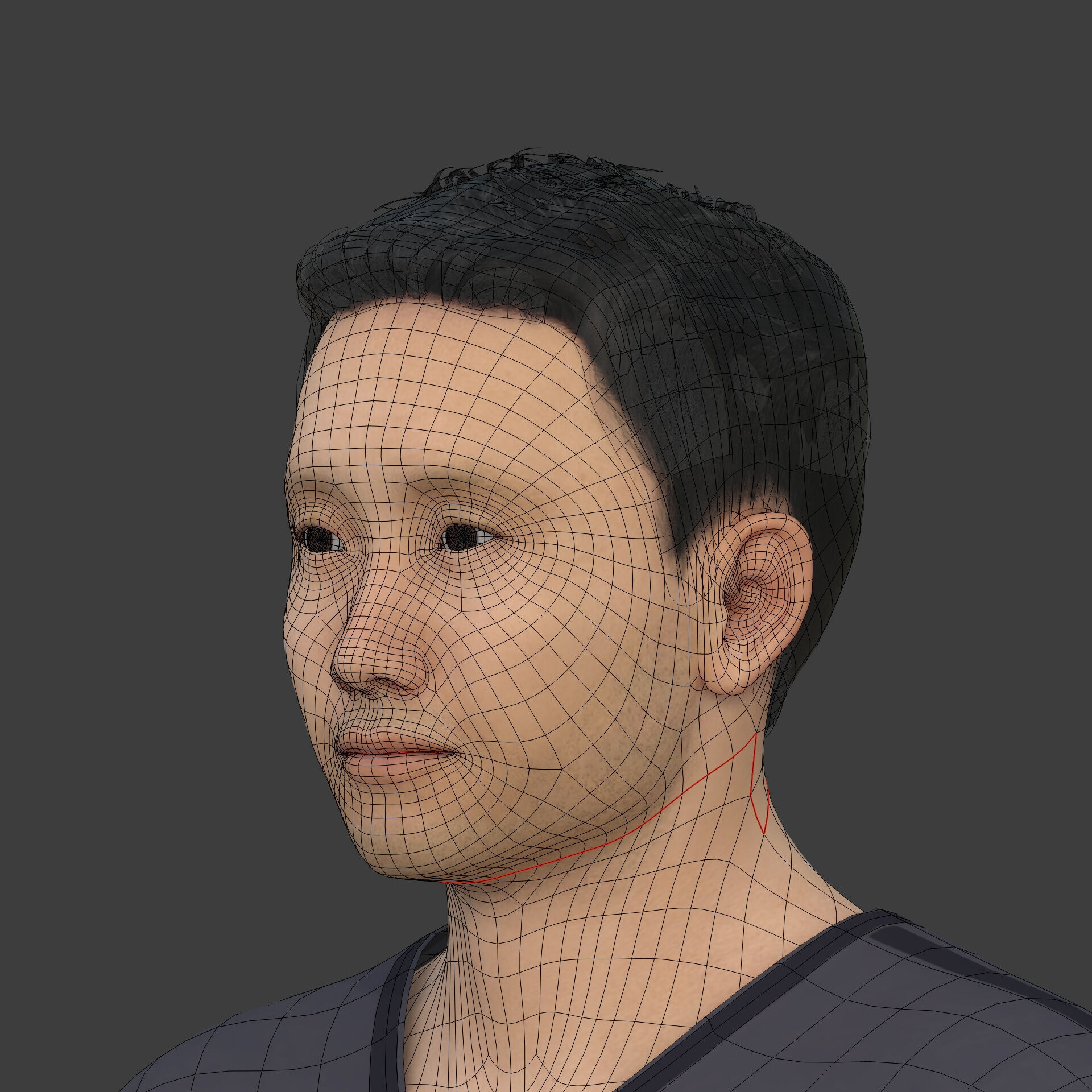 Asian Man With Casual Clothes -- Rigged Low-poly 3D model_23