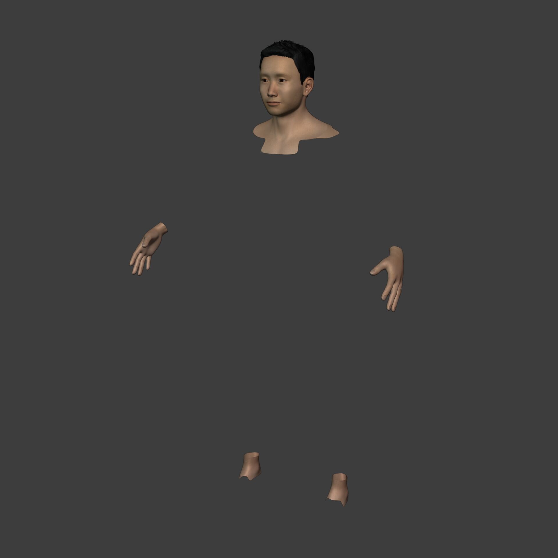 Asian Man With Casual Clothes -- Rigged Low-poly 3D model_12