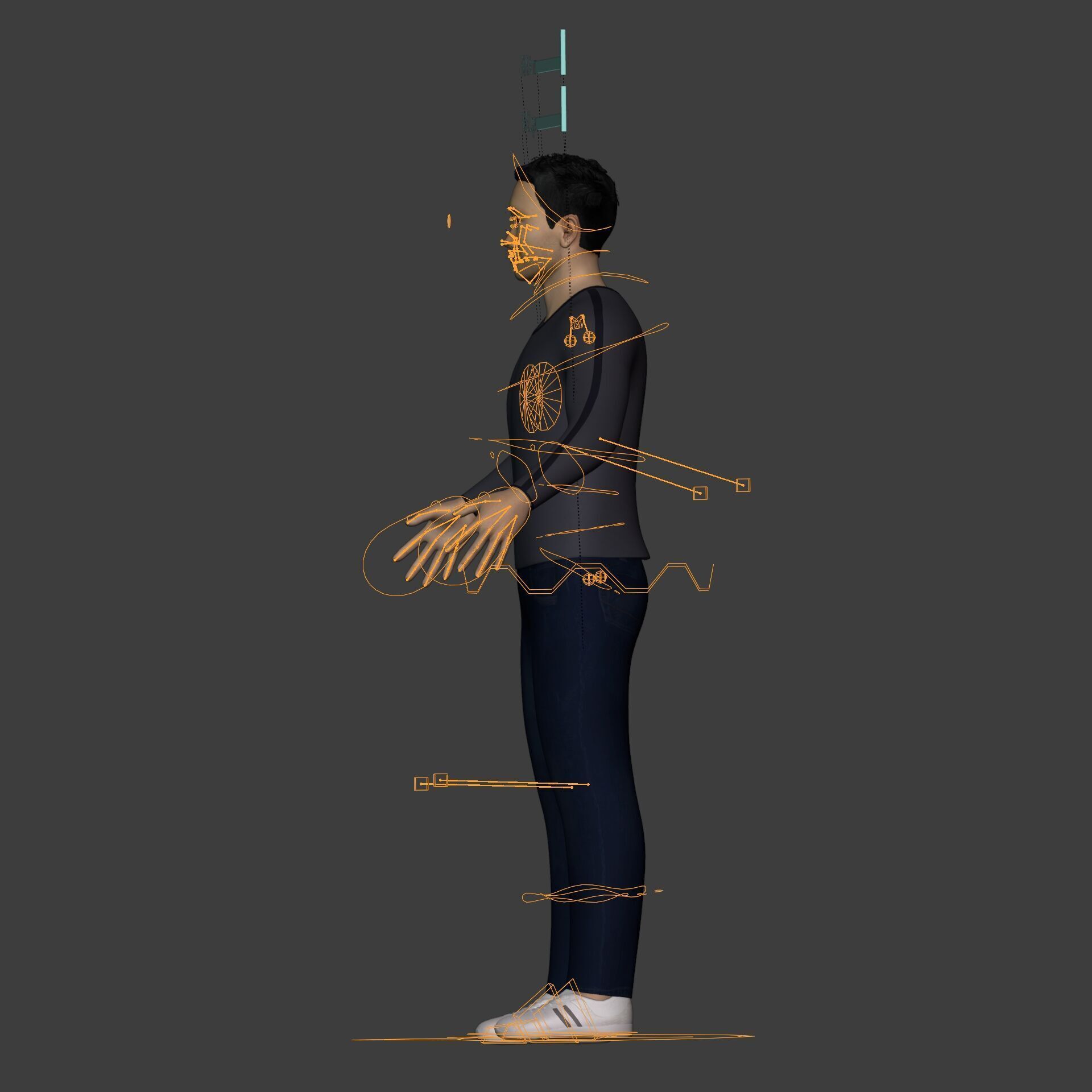 Asian Man With Casual Clothes -- Rigged Low-poly 3D model_5