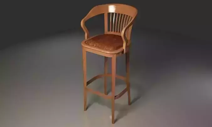 Antique wooden bar chair with sleeves