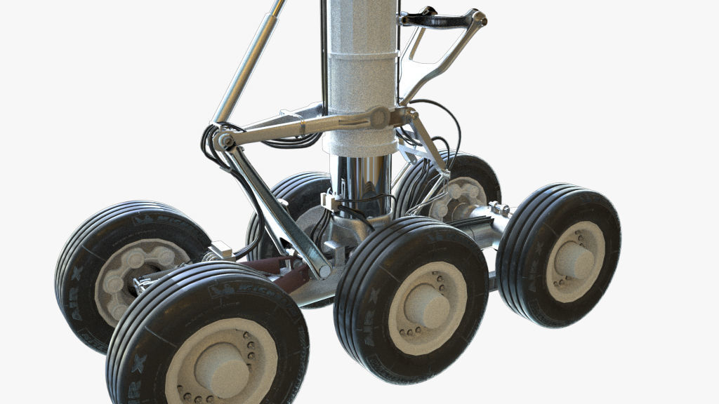 Airbus A380 with landing gear Low-poly 3D model_3