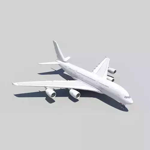 Airbus A380 with landing gear Low-poly 3D model