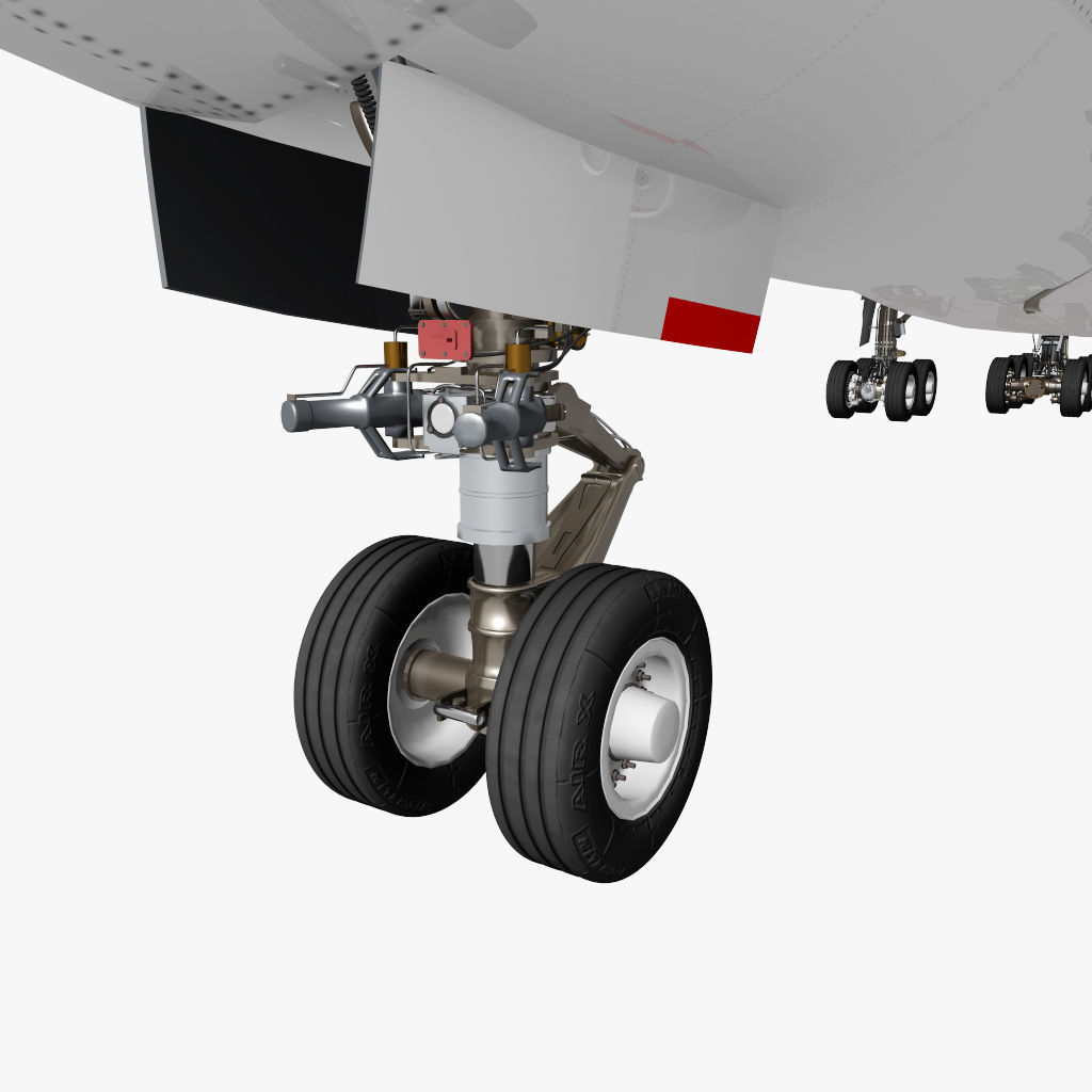 Airbus A380 with landing gear Low-poly 3D model_6