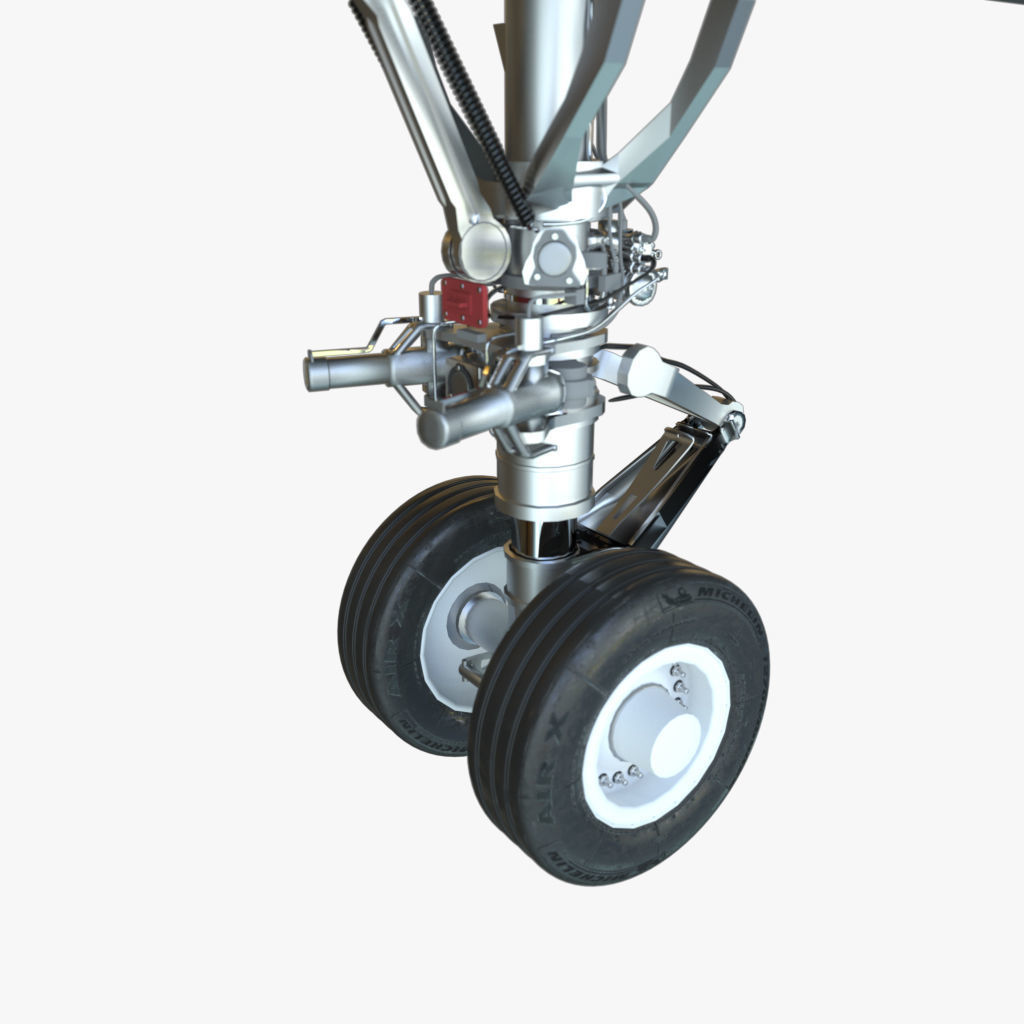 Airbus A380 with landing gear Low-poly 3D model_5