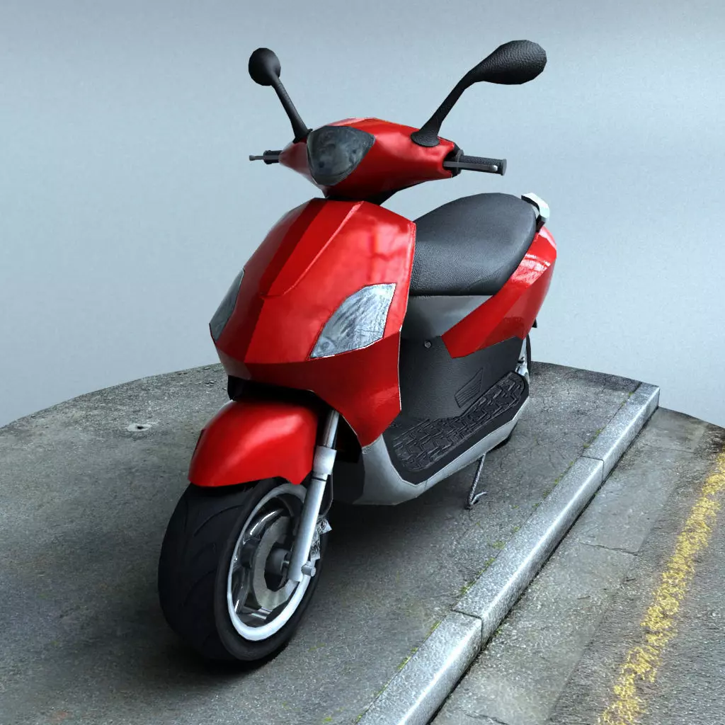 Scooter - Low-poly 3D model_0