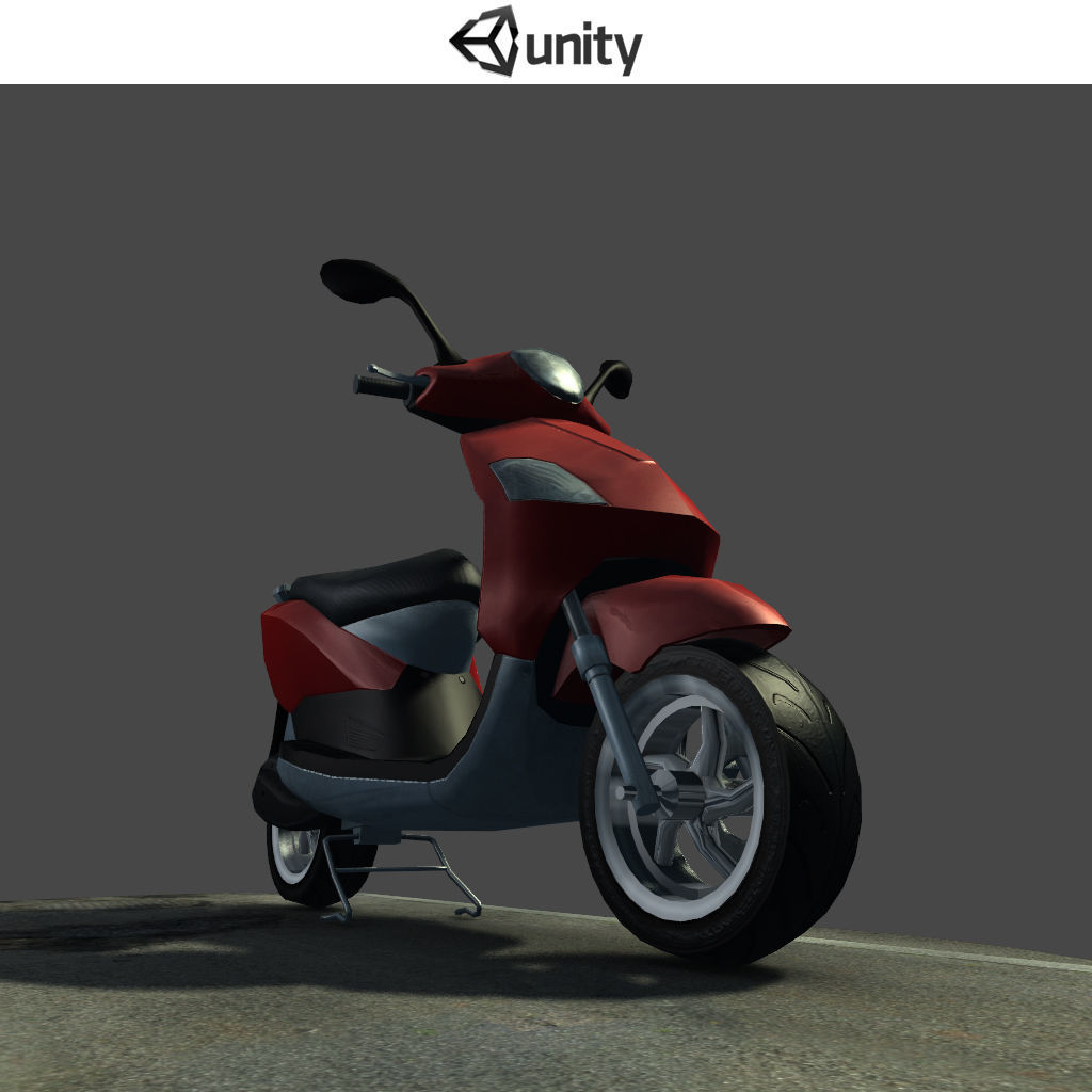 Scooter - Low-poly 3D model_8