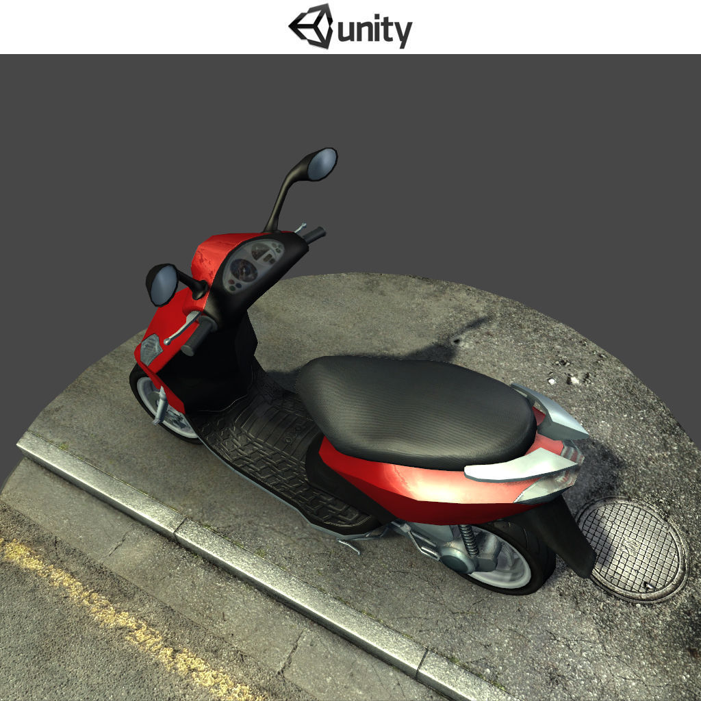 Scooter - Low-poly 3D model_4