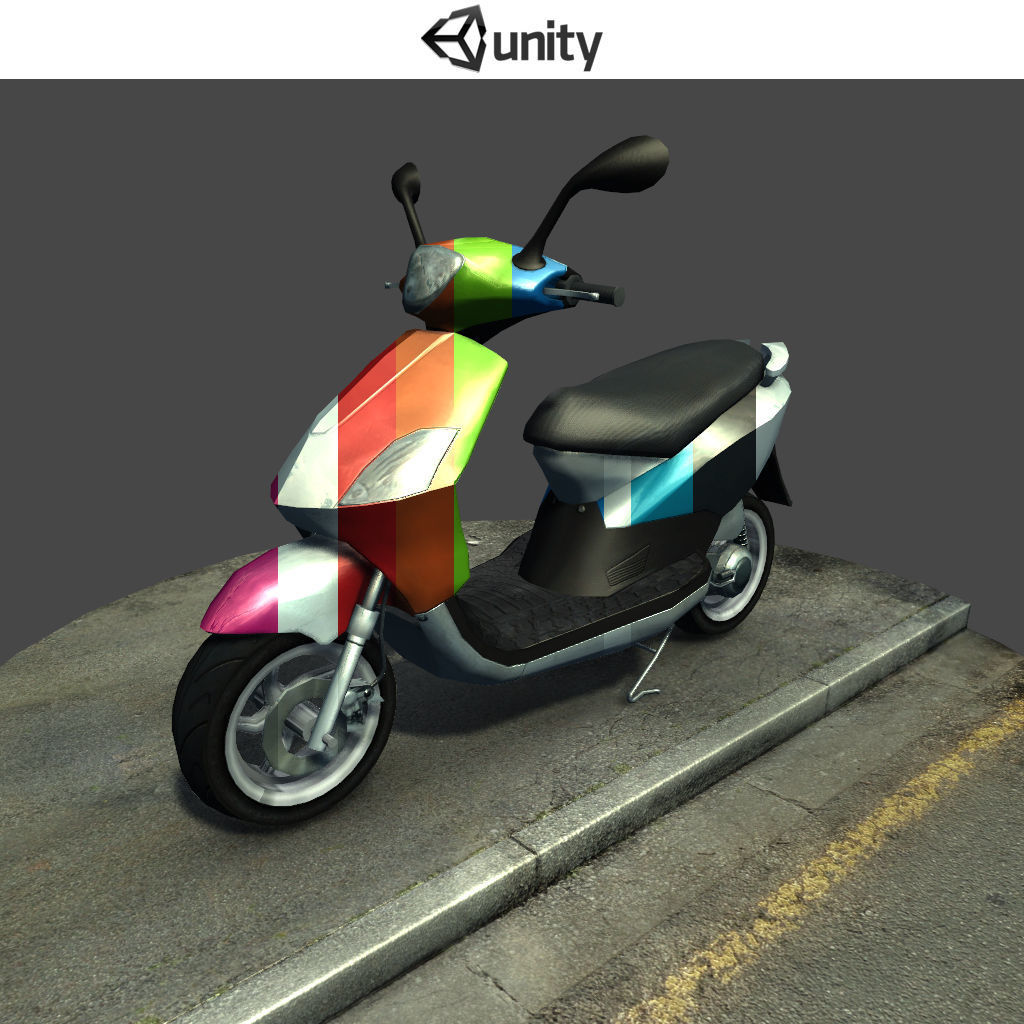 Scooter - Low-poly 3D model_6