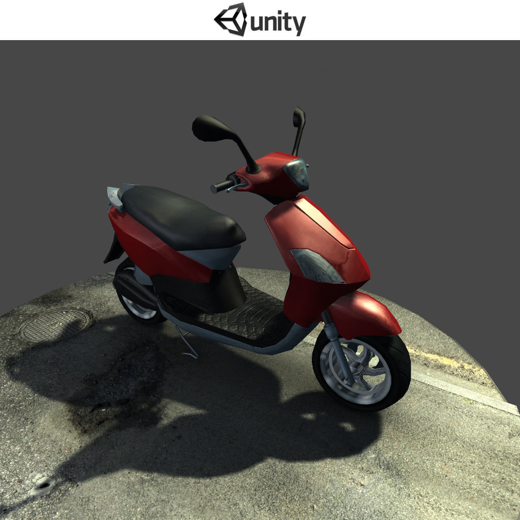 Scooter - Low-poly 3D model_10