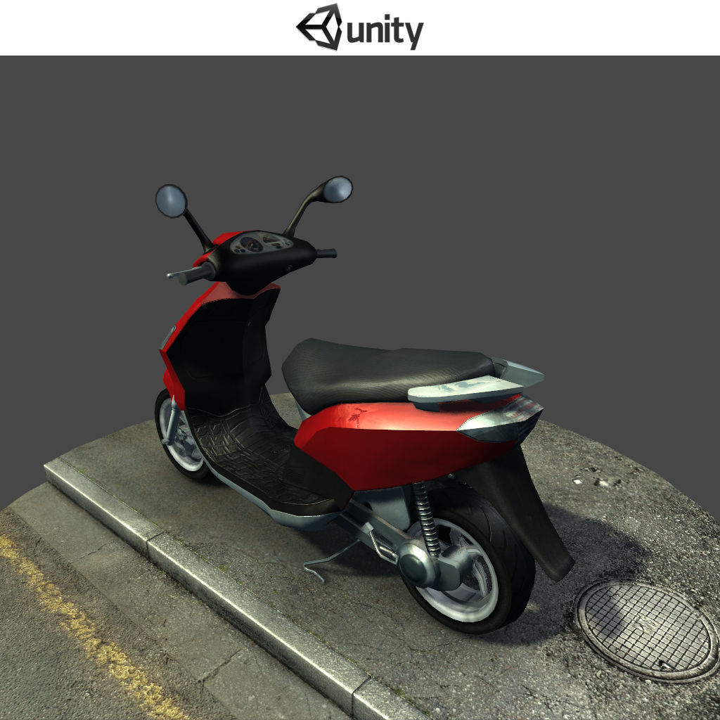 Scooter - Low-poly 3D model_5