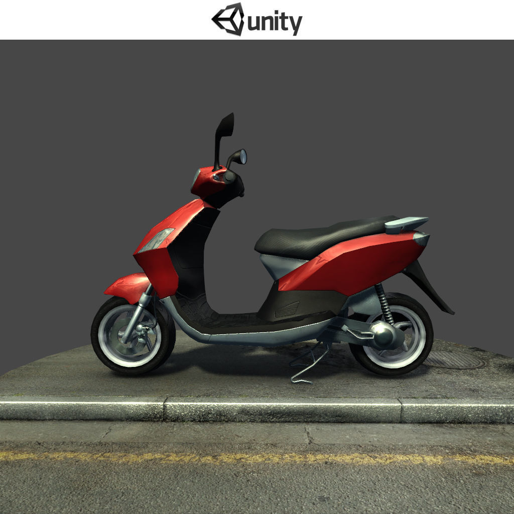 Scooter - Low-poly 3D model_7