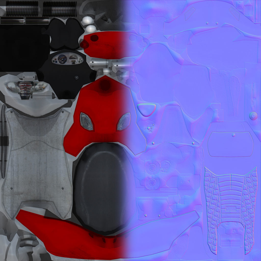 Scooter - Low-poly 3D model_14