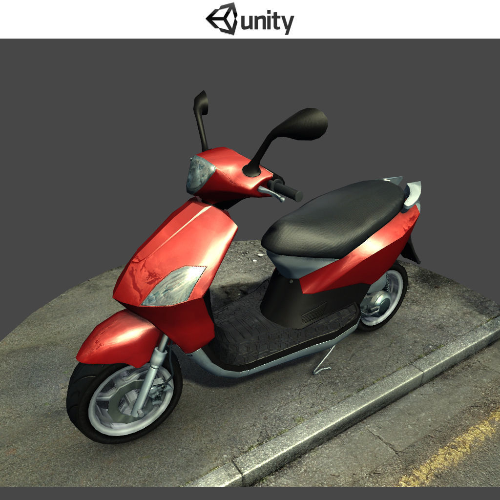 Scooter - Low-poly 3D model_1