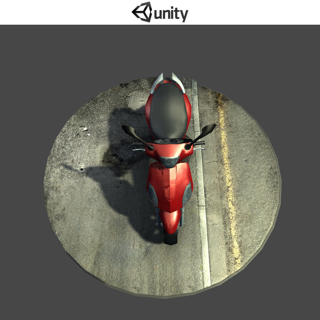 Scooter - Low-poly 3D model_3