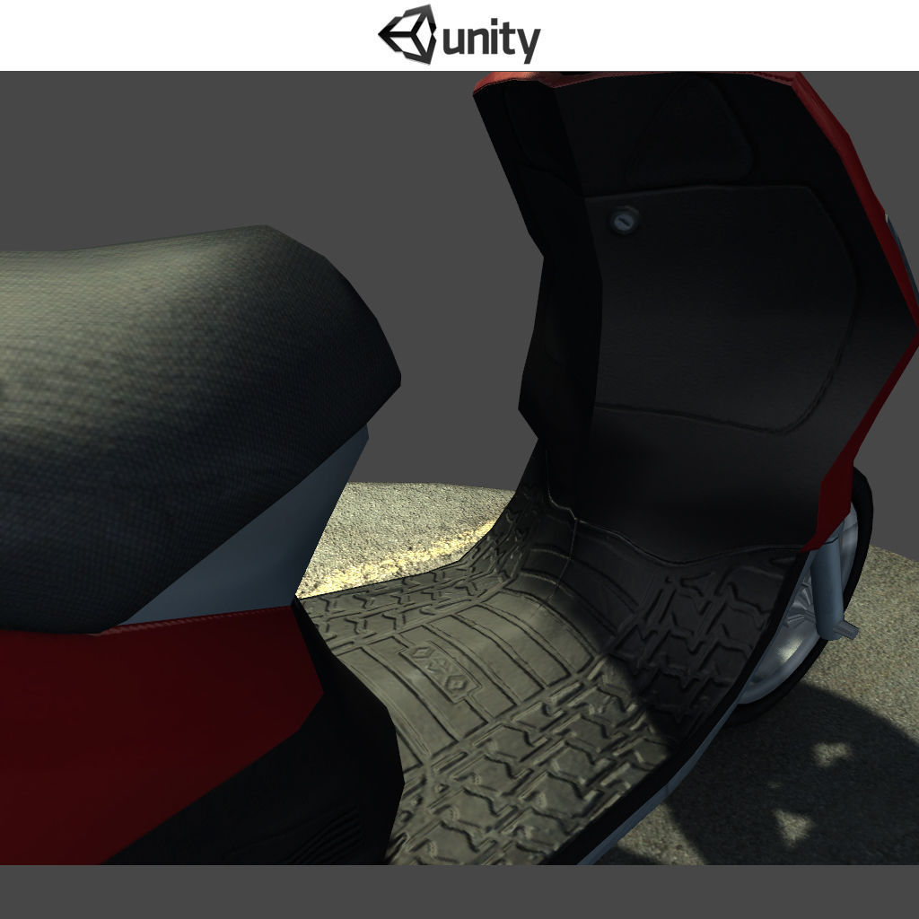 Scooter - Low-poly 3D model_9