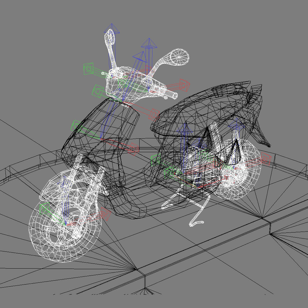 Scooter - Low-poly 3D model_11