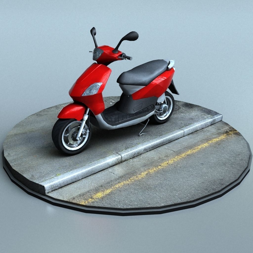 Scooter - Low-poly 3D model_12