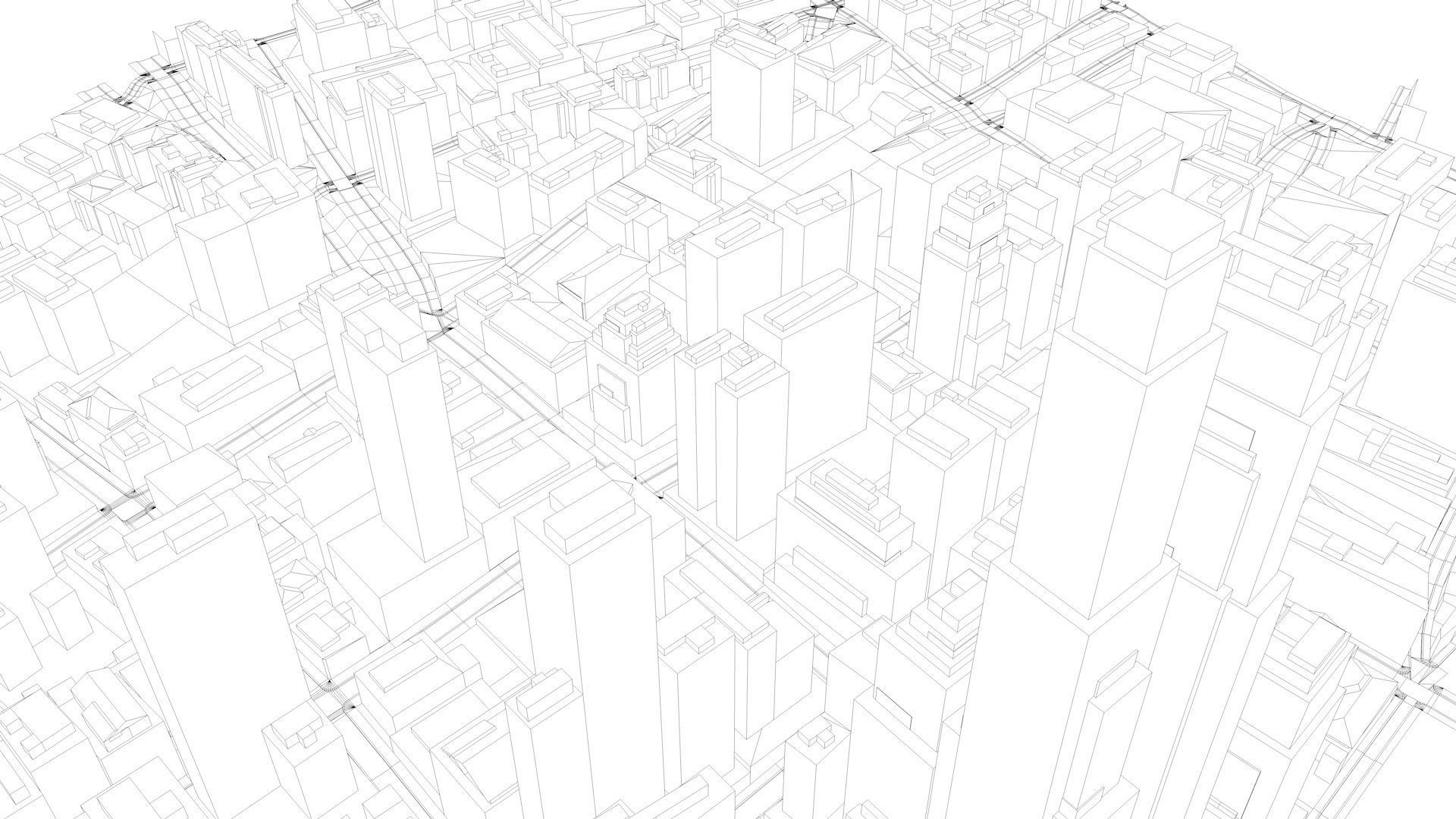 LOWPOLY NIGHT CITY Low-poly 3D model_13