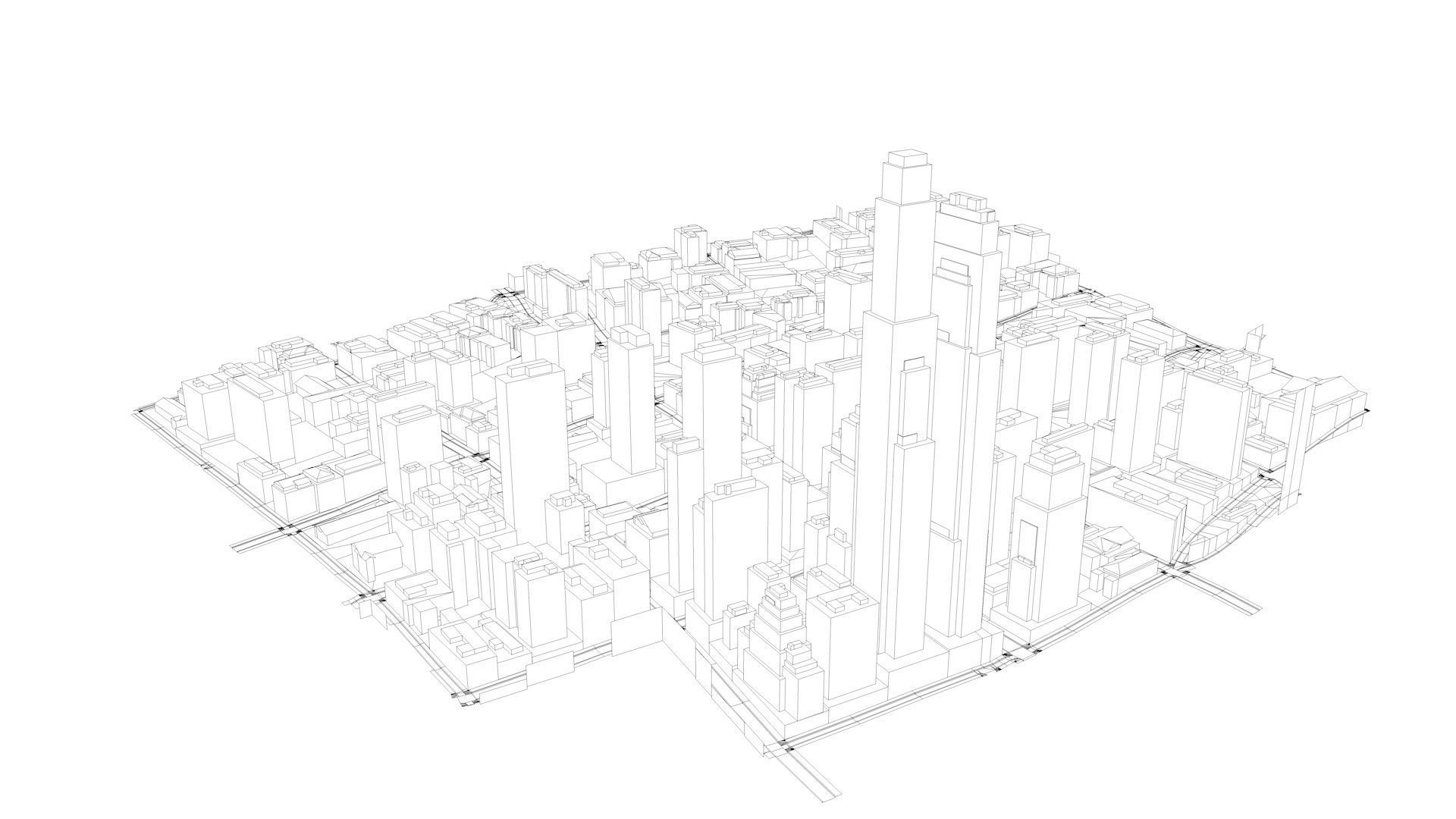 LOWPOLY NIGHT CITY Low-poly 3D model_16