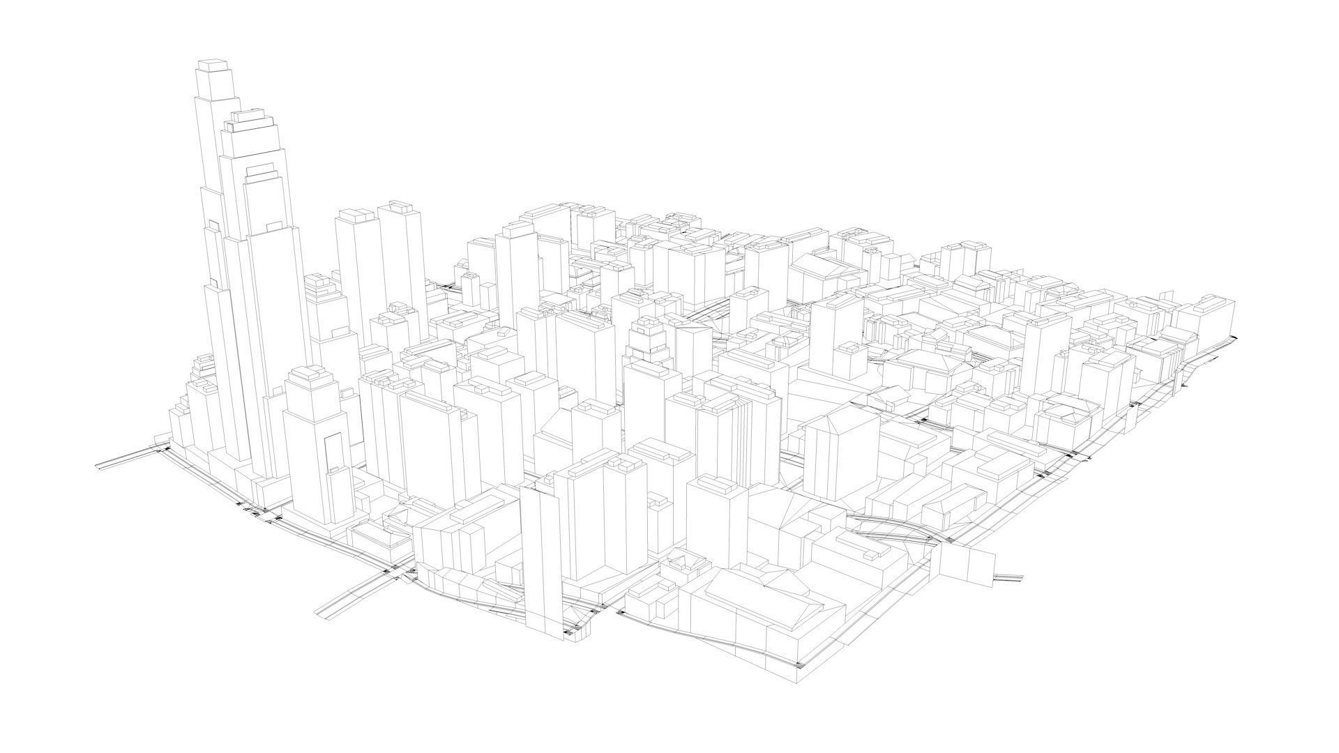 LOWPOLY NIGHT CITY Low-poly 3D model_18
