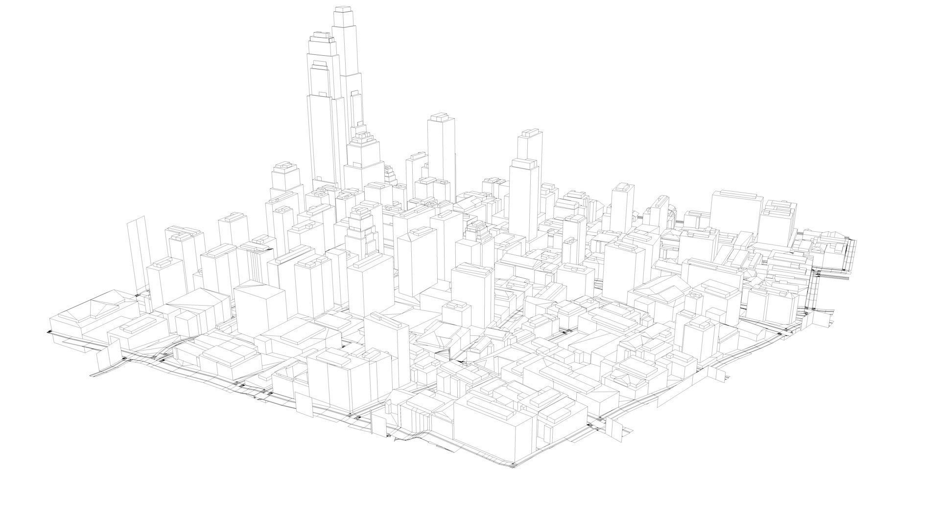 LOWPOLY NIGHT CITY Low-poly 3D model_20