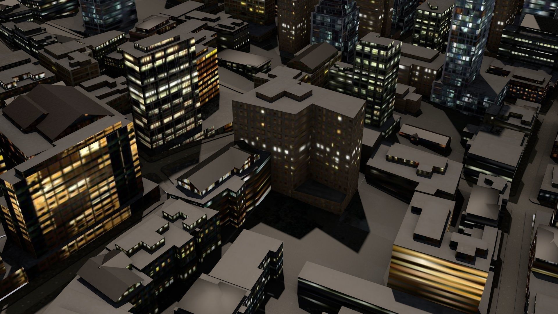 LOWPOLY NIGHT CITY Low-poly 3D model_10
