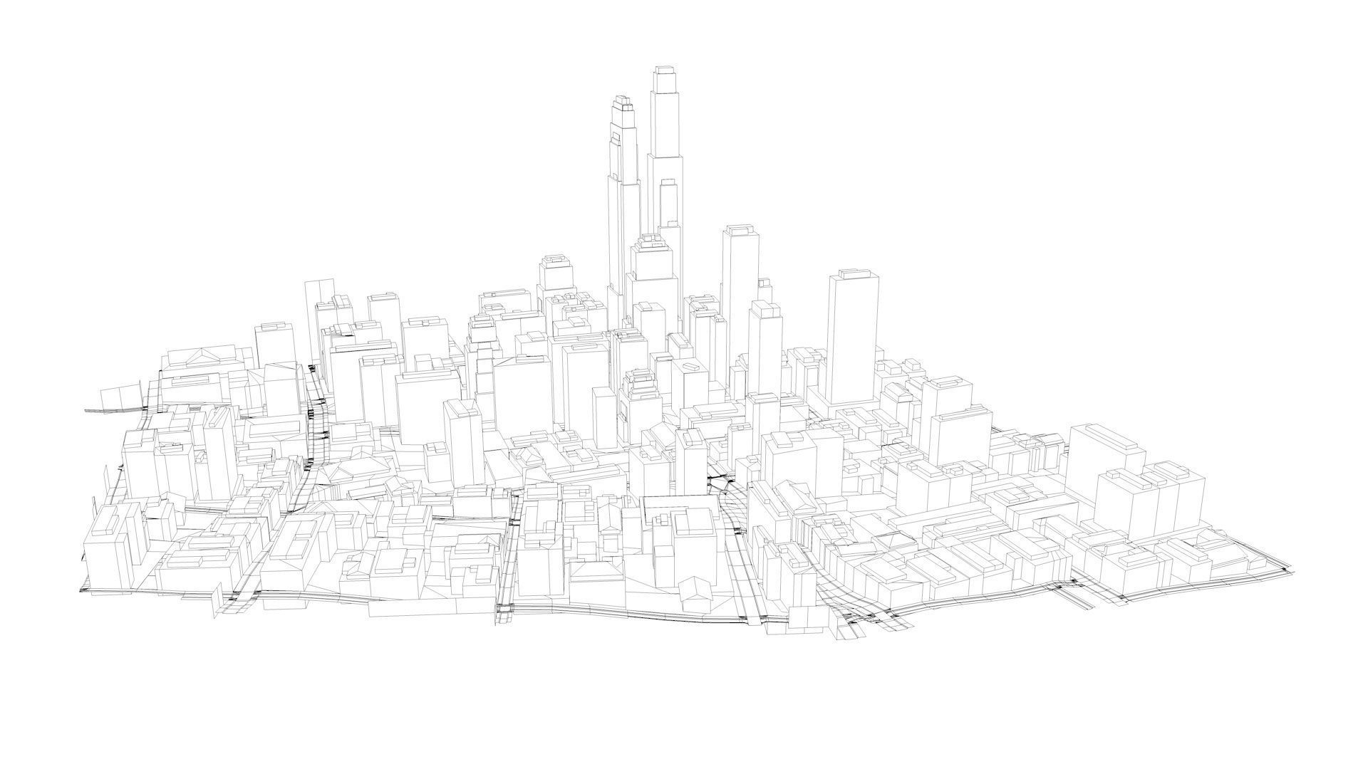 LOWPOLY NIGHT CITY Low-poly 3D model_21