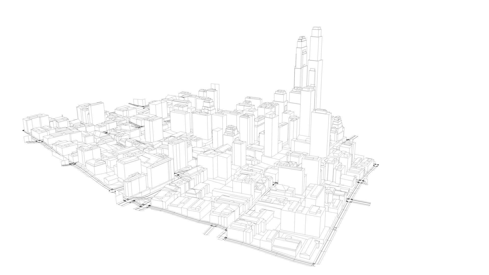 LOWPOLY NIGHT CITY Low-poly 3D model_22